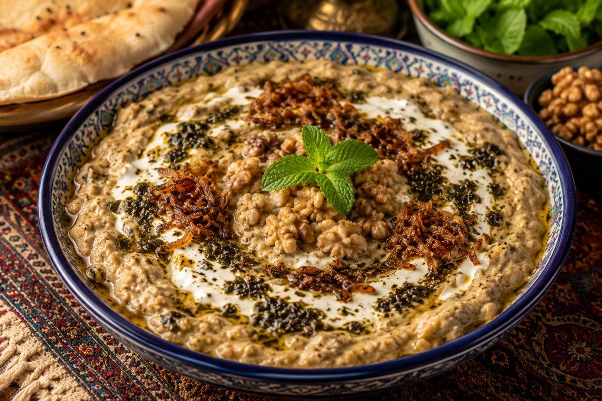 Kashk-e Bademjan: Persia’s Smoky Eggplant Dip Built on Fermented Whey
