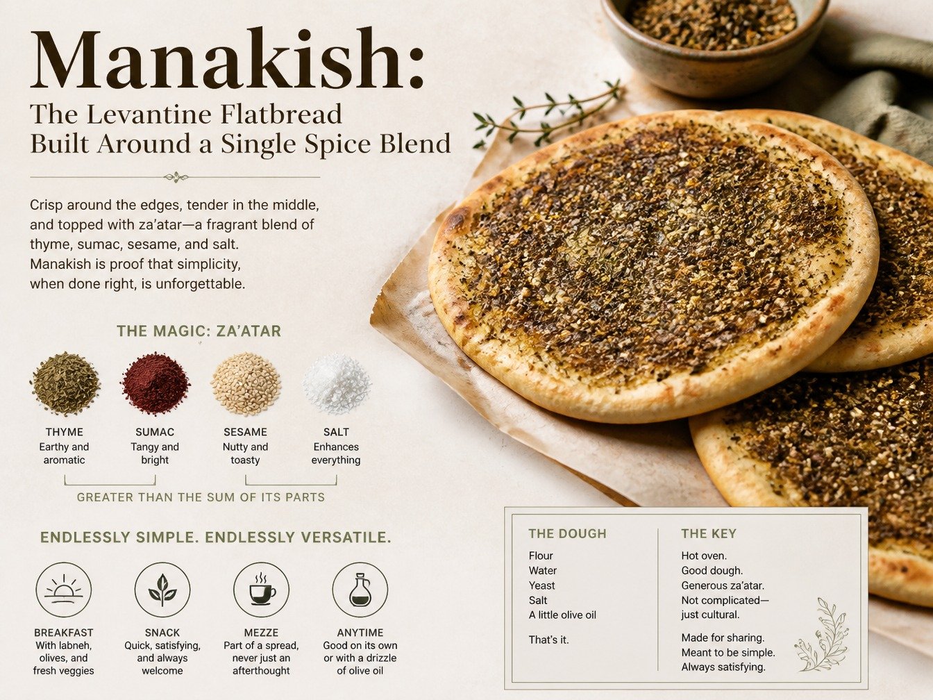 Manakish: The Levantine Flatbread Built Around a Single Spice Blend